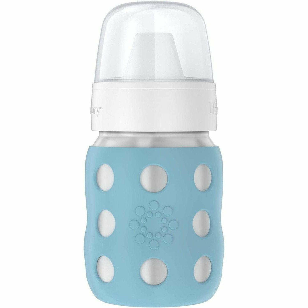 Lifefactory 8oz Stainless Steel Baby Bottle with Hard Sippy Spout Bottles & Sippies Lifefactory Denim  