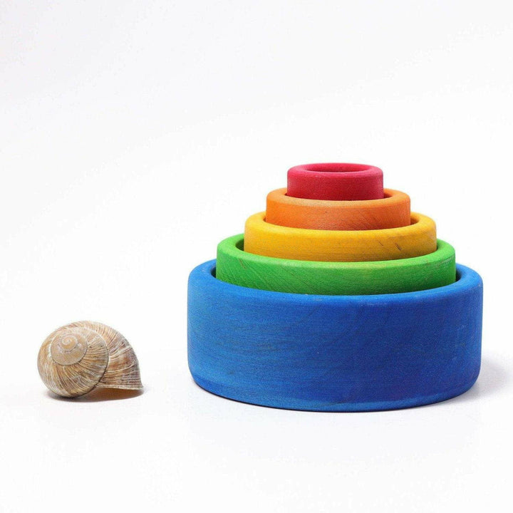 Grimm's Set of Bowls- Outside Blue Wooden Toys Grimm's