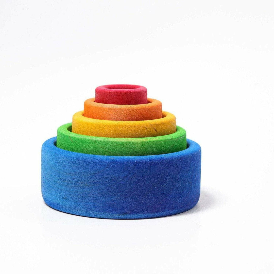 Grimm's Set of Bowls- Outside Blue Wooden Toys Grimm's