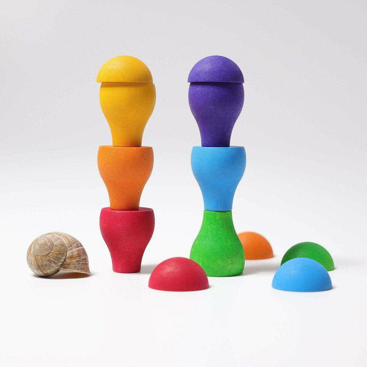 Grimm's Rainbow Mushrooms Wooden Toys Grimm's