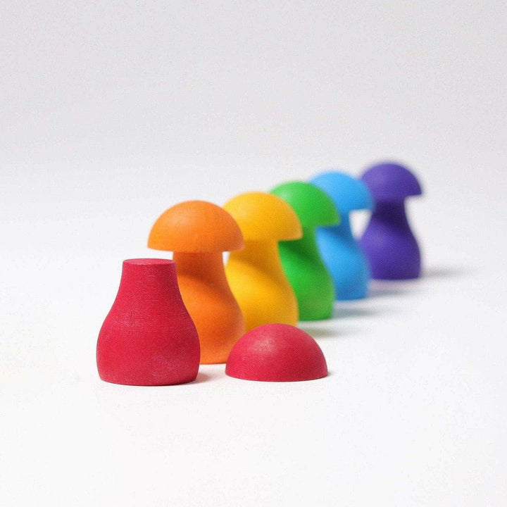 Grimm's Rainbow Mushrooms Wooden Toys Grimm's