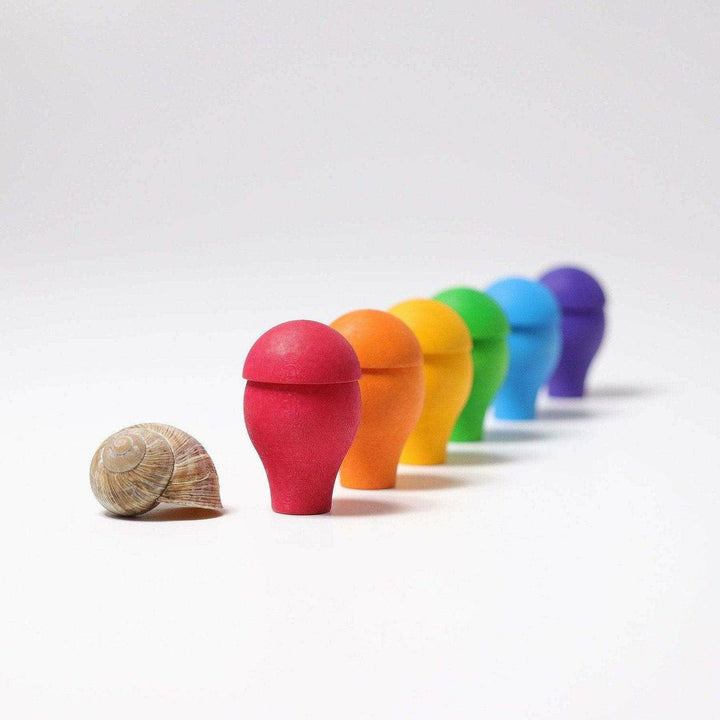 Grimm's Rainbow Mushrooms Wooden Toys Grimm's