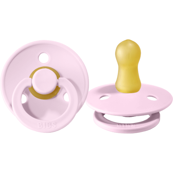 BIBS USA Natural Rubber Pacifier 2 Pack Baby Pink