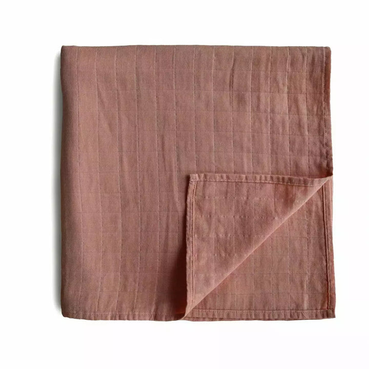 Mushie Muslin Swaddle Blanket Swaddles & Blankets Mushie Cedar