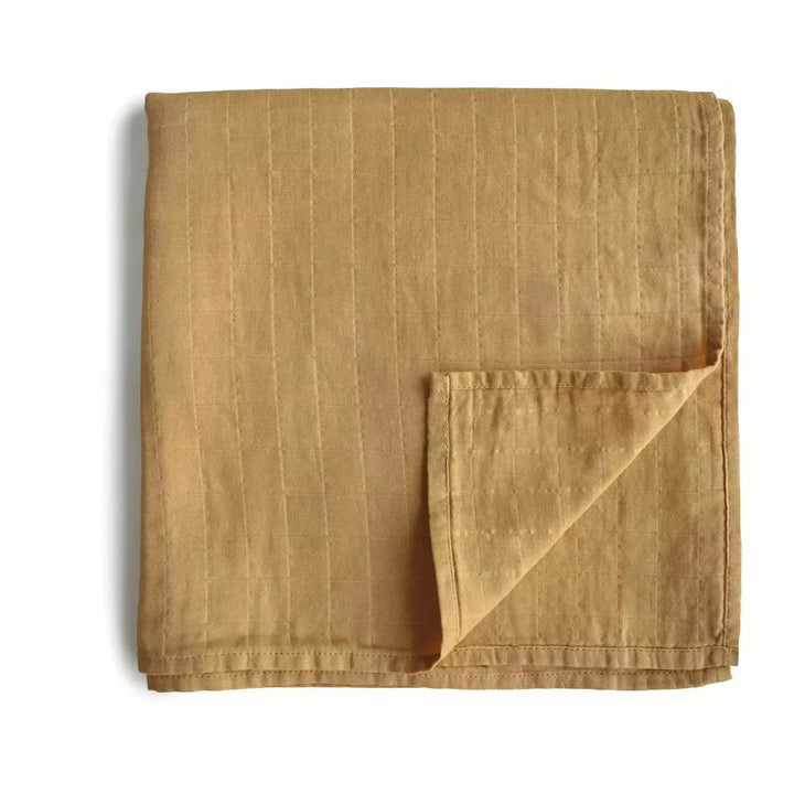 Mushie Muslin Swaddle Blanket Swaddles & Blankets Mushie Fall Yellow