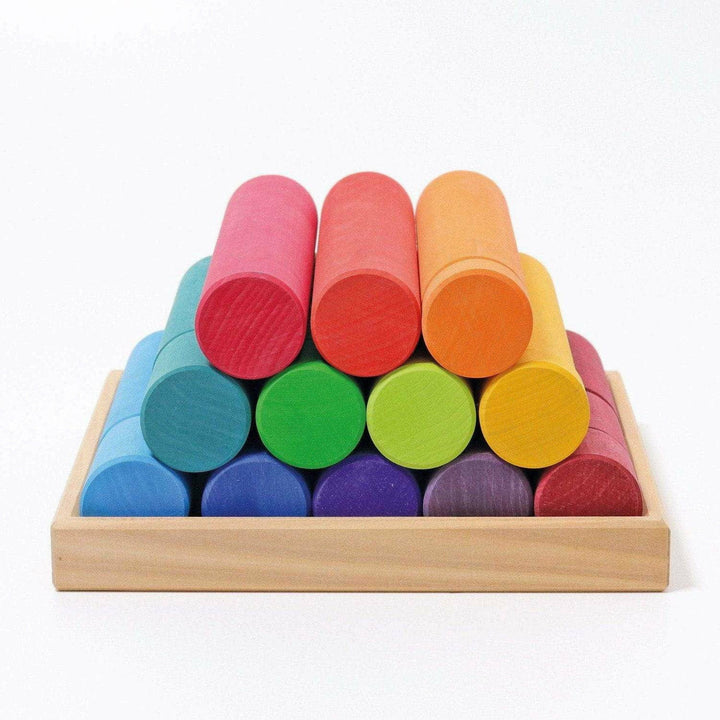 Grimm's Large Building Rollers Rainbow Sorting & Stacking Toys Grimm's