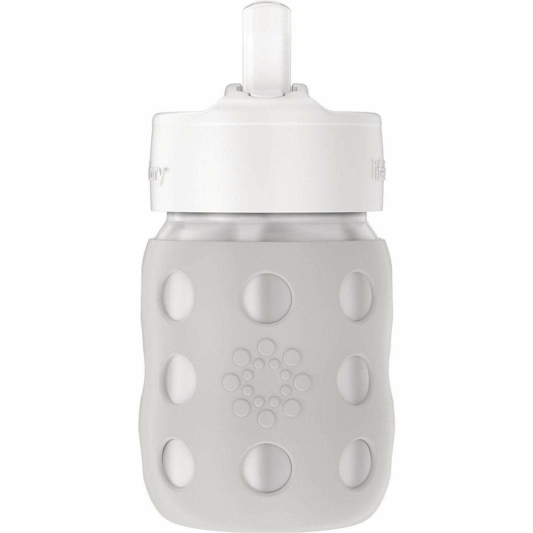 Lifefactory 8oz Stainless Steel Baby Bottle with Pivot Straw Cap Bottles & Sippies Lifefactory Grey  