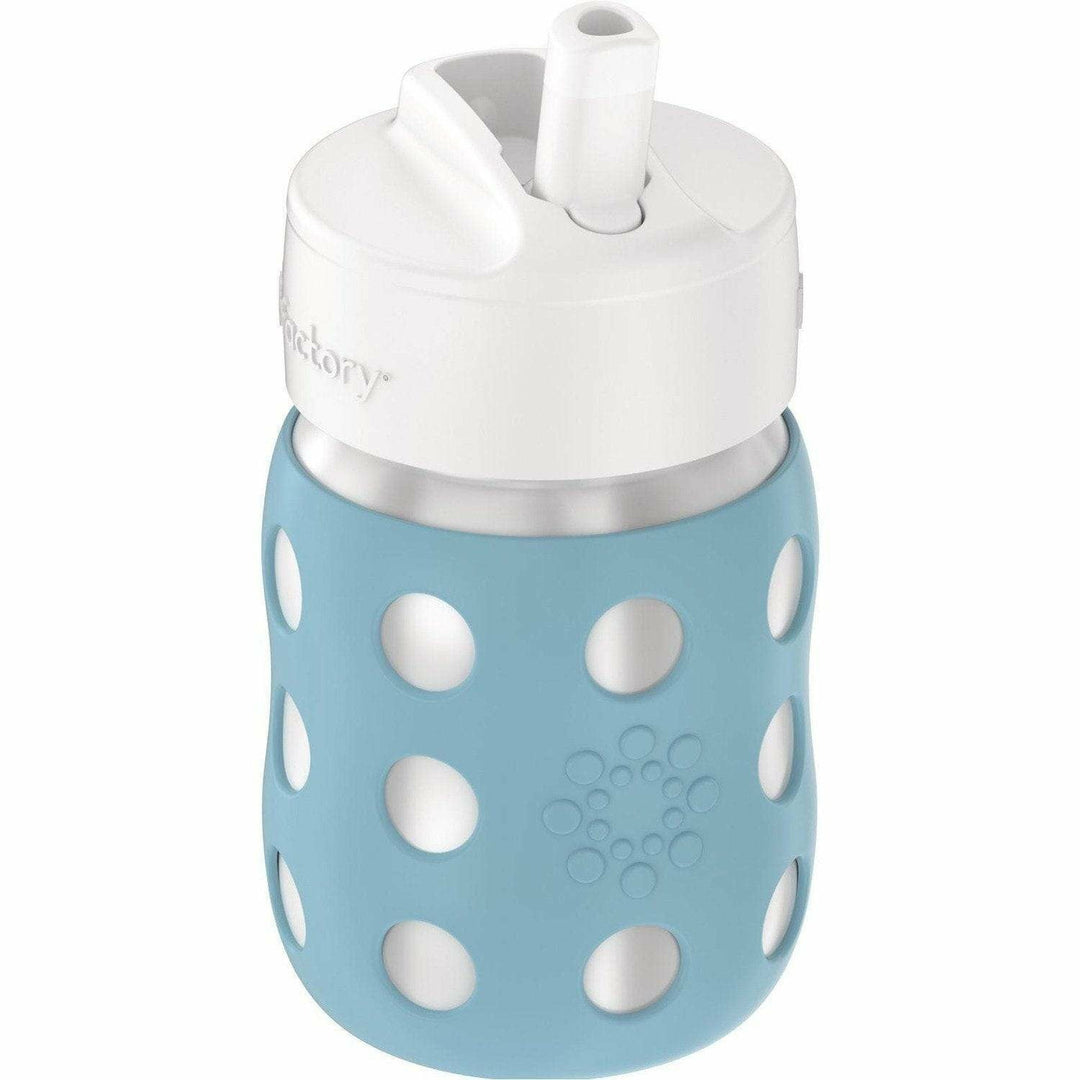 Lifefactory 8oz Stainless Steel Baby Bottle with Pivot Straw Cap Bottles & Sippies Lifefactory Denim