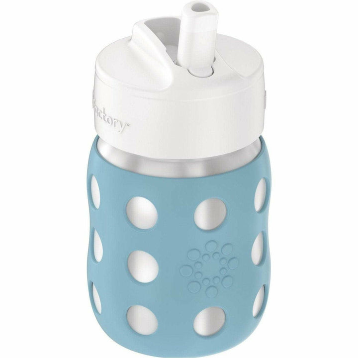 Lifefactory 8oz Stainless Steel Baby Bottle with Pivot Straw Cap Bottles & Sippies Lifefactory Denim  