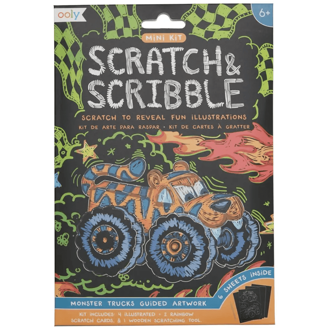 Ooly Mini Scratch & Scribble Art Kit- Monster Truck Art Kit Ooly   