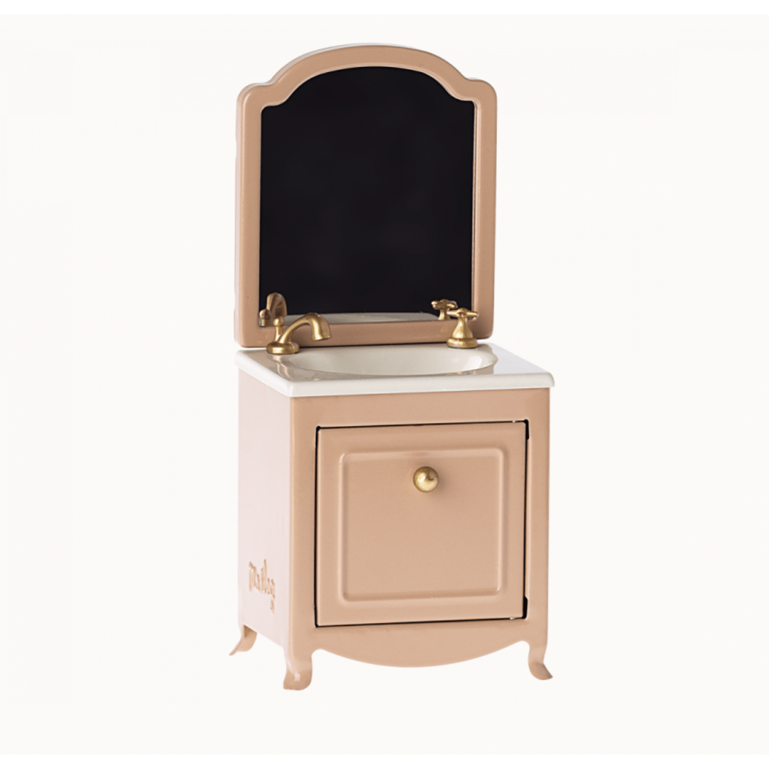Maileg Sink Dresser With Mirror- Dark Powder Dollhouses and Access. Maileg