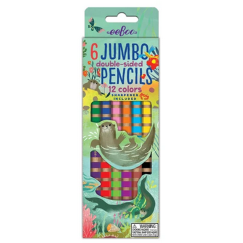 eeBoo Otters At Play 6 Jumbo Double Pencils Pencils eeBoo   