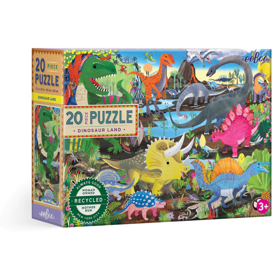 eeBoo Dinosaur Land Big Puzzle 20pc Puzzles & Mazes eeBoo   