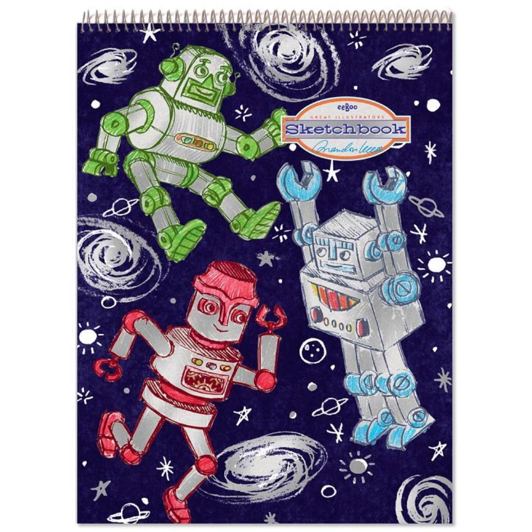 eeBoo Silver Robots Sketchbook Sketchbook eeBoo