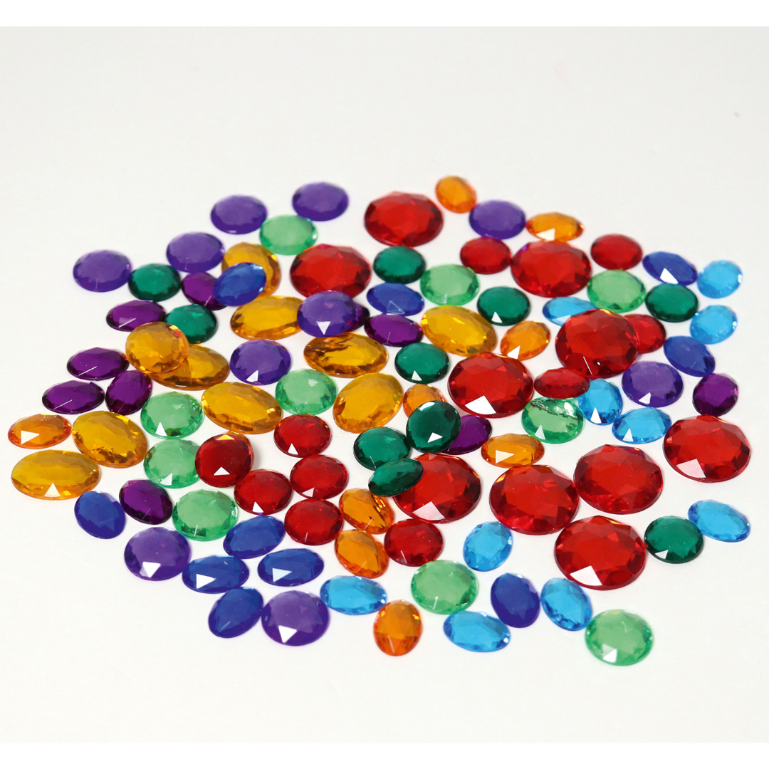 Grimm's 100 Small Acrylic Glitter Stones Toddler And Pretend Play Grimm's