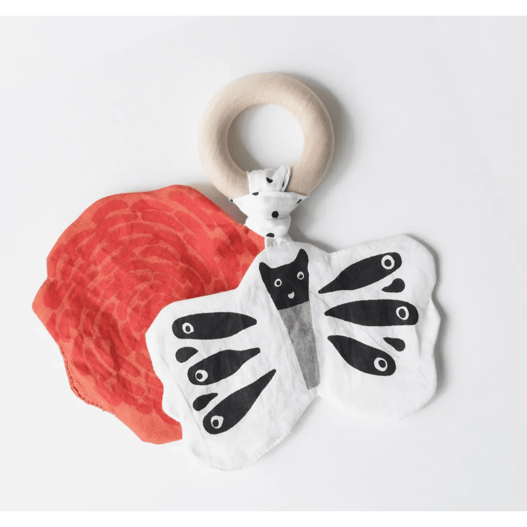 Wee Gallery Butterfly Teether Crinkle Toy Plush Toys Wee Gallery