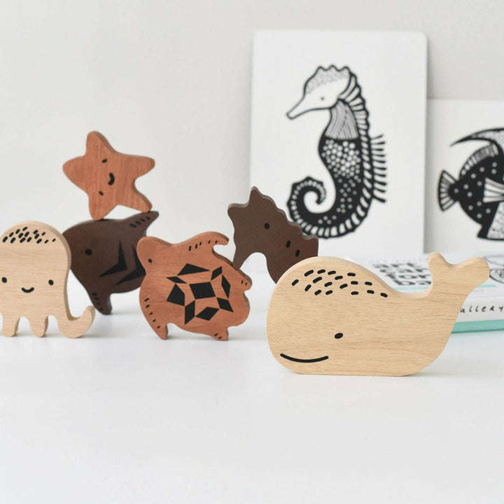 Wee Gallery Wooden Tray Puzzle - Ocean Animals 2nd Edition Wooden Toys Wee Gallery