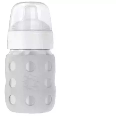 Lifefactory 8oz Stainless Steel Baby Bottle with Soft Silicone Sippy Spout Bottles & Sippies Lifefactory Grey
