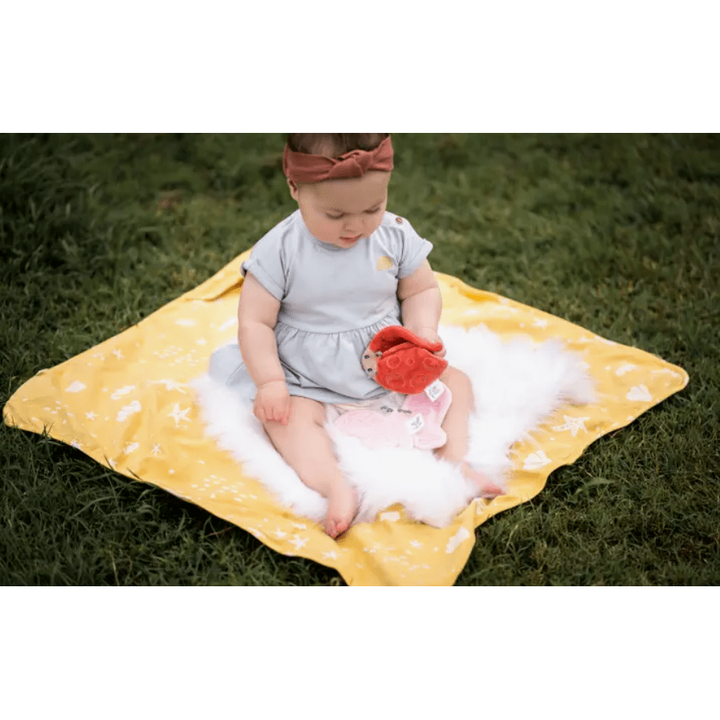 Tikiri Scrunchies- Ladybug with Crinkle Pacifiers and Teething Tikiri