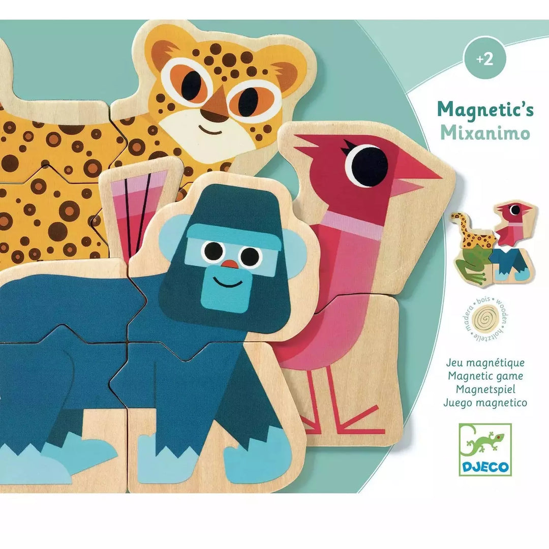 Djeco Wood Magnetics -Mixanimo Mix & Match Animals Puzzles & Mazes Djeco