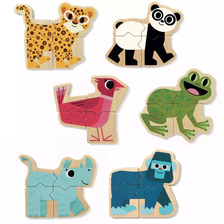 Djeco Wood Magnetics -Mixanimo Mix & Match Animals Puzzles & Mazes Djeco