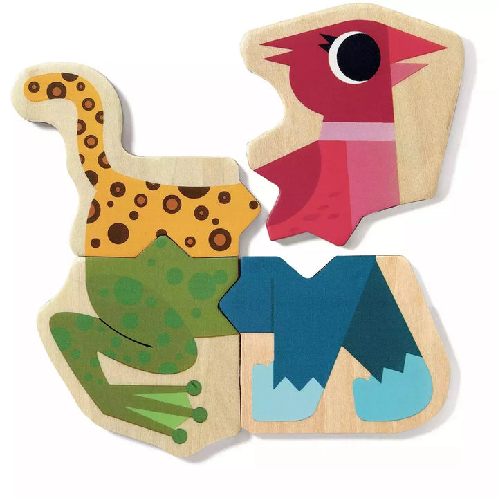 Djeco Wood Magnetics -Mixanimo Mix & Match Animals Puzzles & Mazes Djeco
