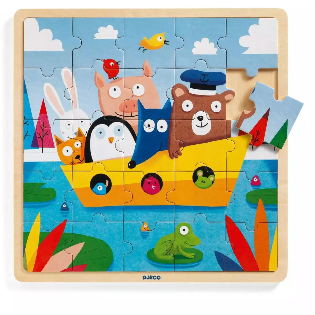 Djeco Puzzlo Boat 25pc Wooden Jigsaw Puzzle Puzzles & Mazes Djeco