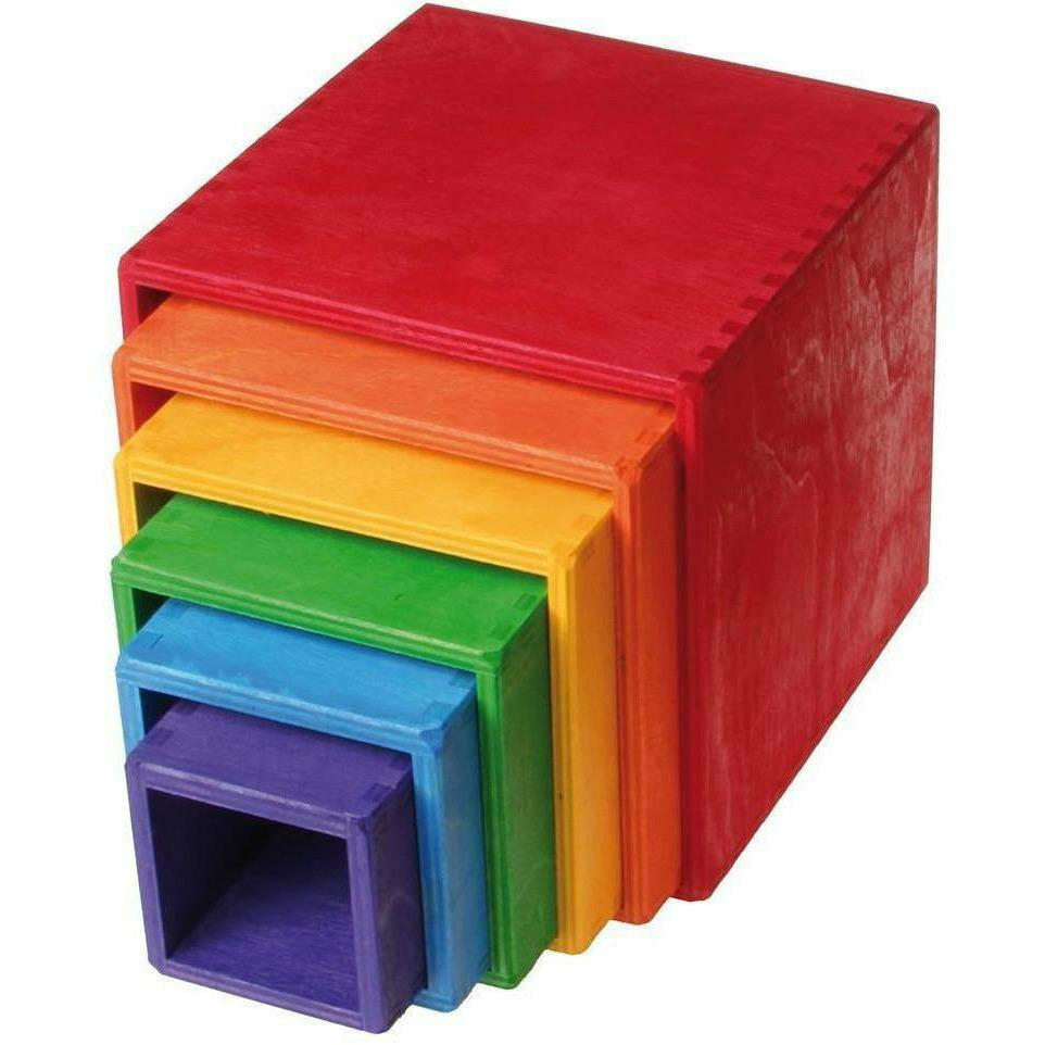 Grimm's Large Set of Rainbow Boxes Sorting & Stacking Toys Grimm's