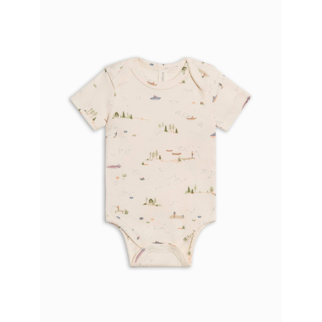 Colored Organics Afton Bodysuit - Lake / Barn + Mint Bodysuit Colored Organics NB