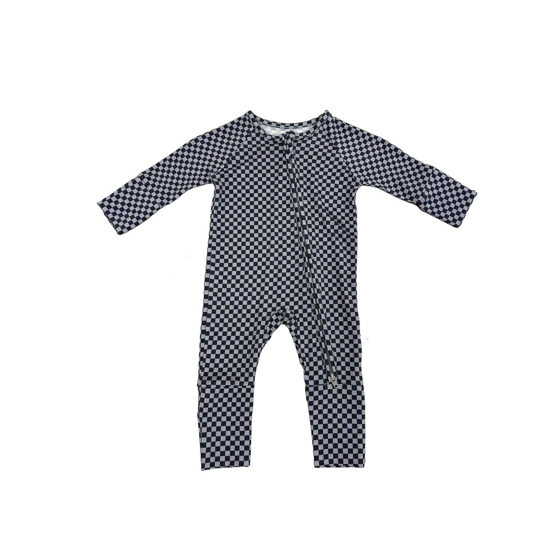 Forever French Baby Bamboo Zip Pajamas | Street Micro Check Pajamas &amp; Footies Forever French Baby