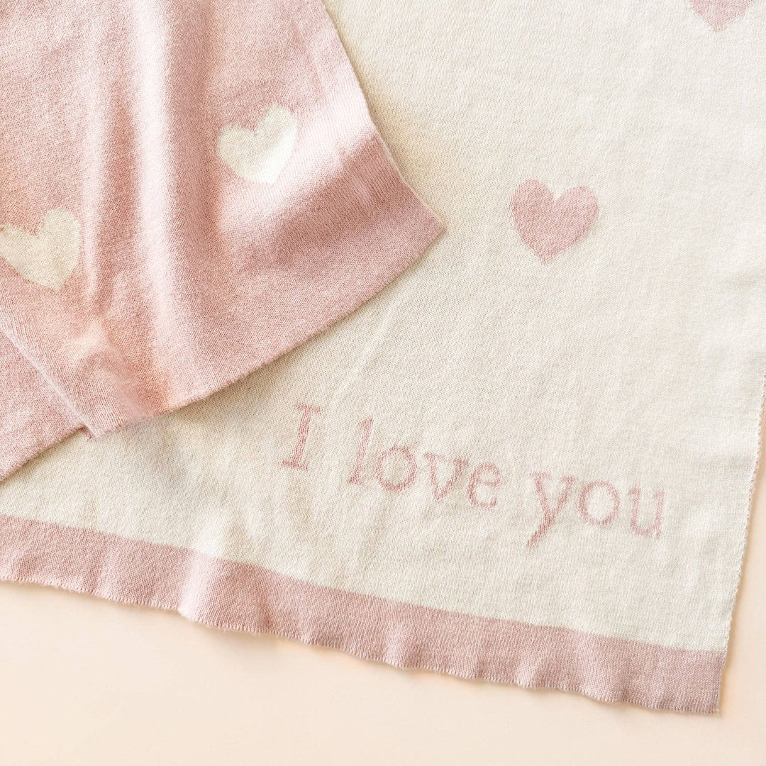 Heart I Love You Blanket Bunny Teether Rattle Baby Gift Set Baby Blanket The Blueberry Hill