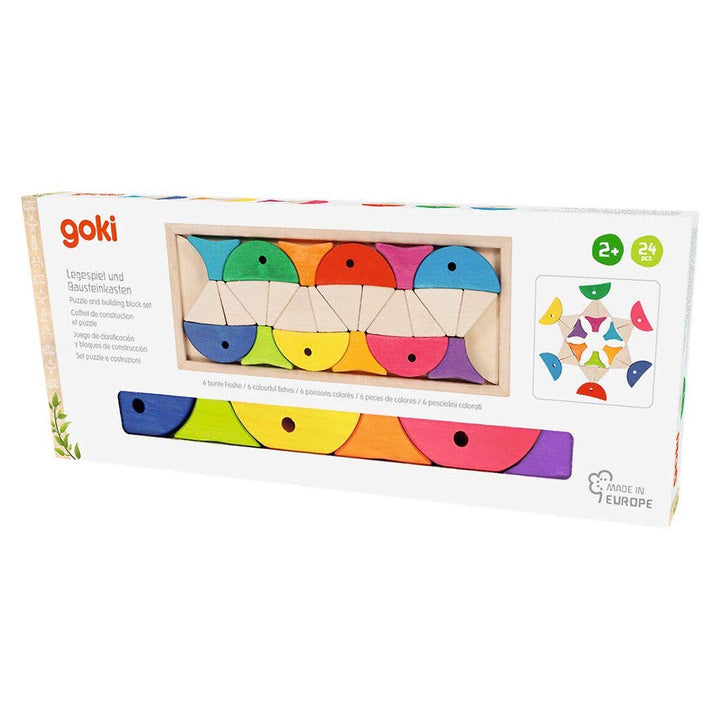 Goki Colour and shape sorting game - 6 colourful fishes
