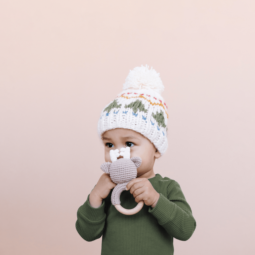 Teether Deer Crochet Cotton Rattle Baby Gift Christmas Teether The Blueberry Hill