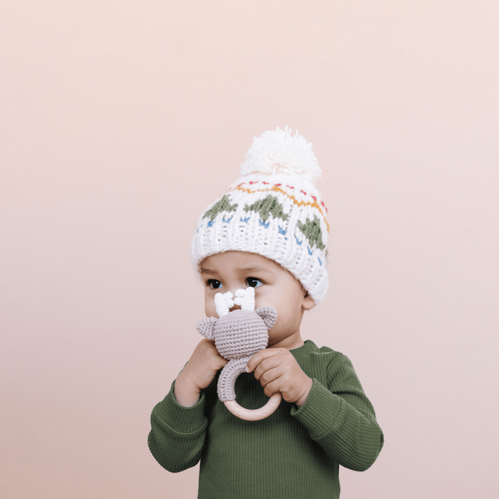 Teether Deer Crochet Cotton Rattle Baby Gift Christmas Teether The Blueberry Hill
