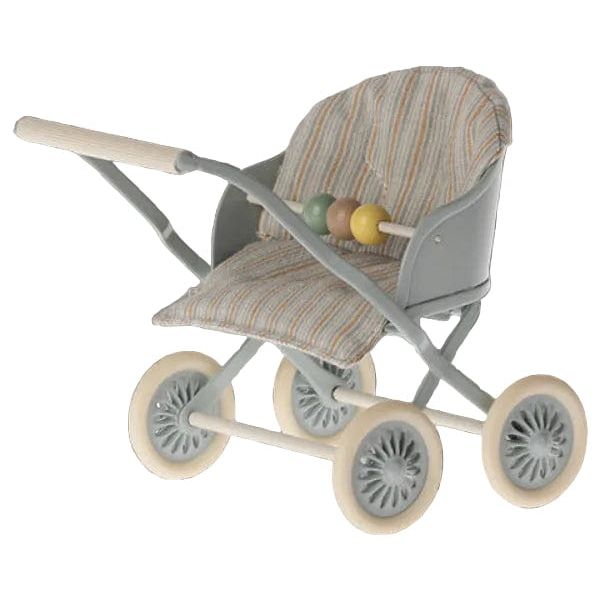 Maileg Stroller, Baby Mouse- Blue Dollhouses and Access. Maileg