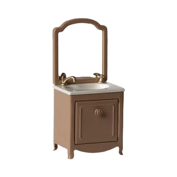 Maileg Sink Dresser With Mirror- Dark Powder Mouse House furniture Maileg