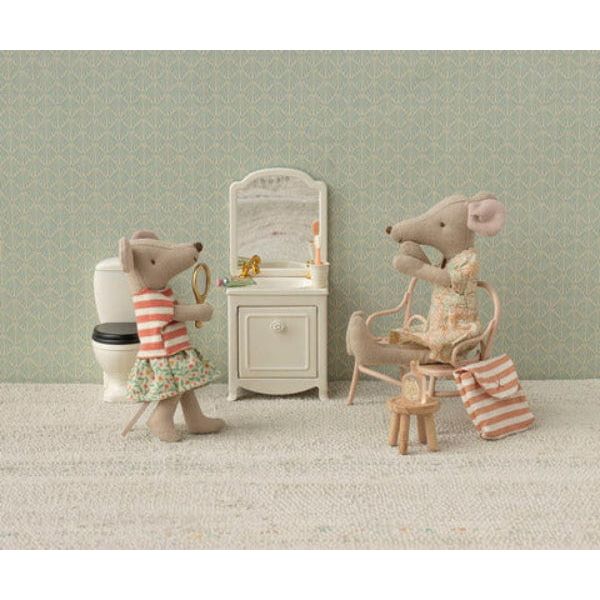 Maileg Sink Dresser With Mirror- Off White Mouse House furniture Maileg