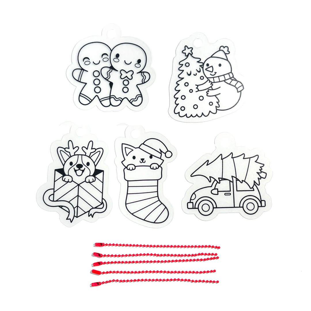 Ooly Mini Shrink-Its! DIY Shrink Art Kit - Holly Jolly Art Kit Ooly