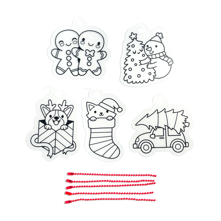 Ooly Mini Shrink-Its! DIY Shrink Art Kit - Holly Jolly Art Kit Ooly