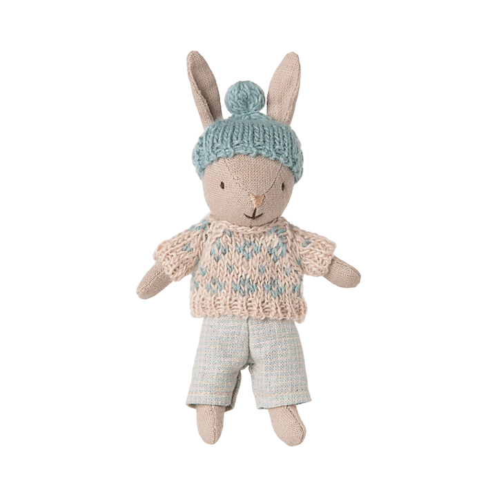 Maileg Winter rabbit, Micro - Sand - Mint