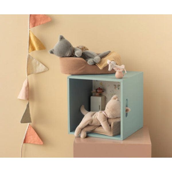 Maileg Sleeping Kitten Plush, Small- Cream Peach Dolls & Plush Toys Maileg