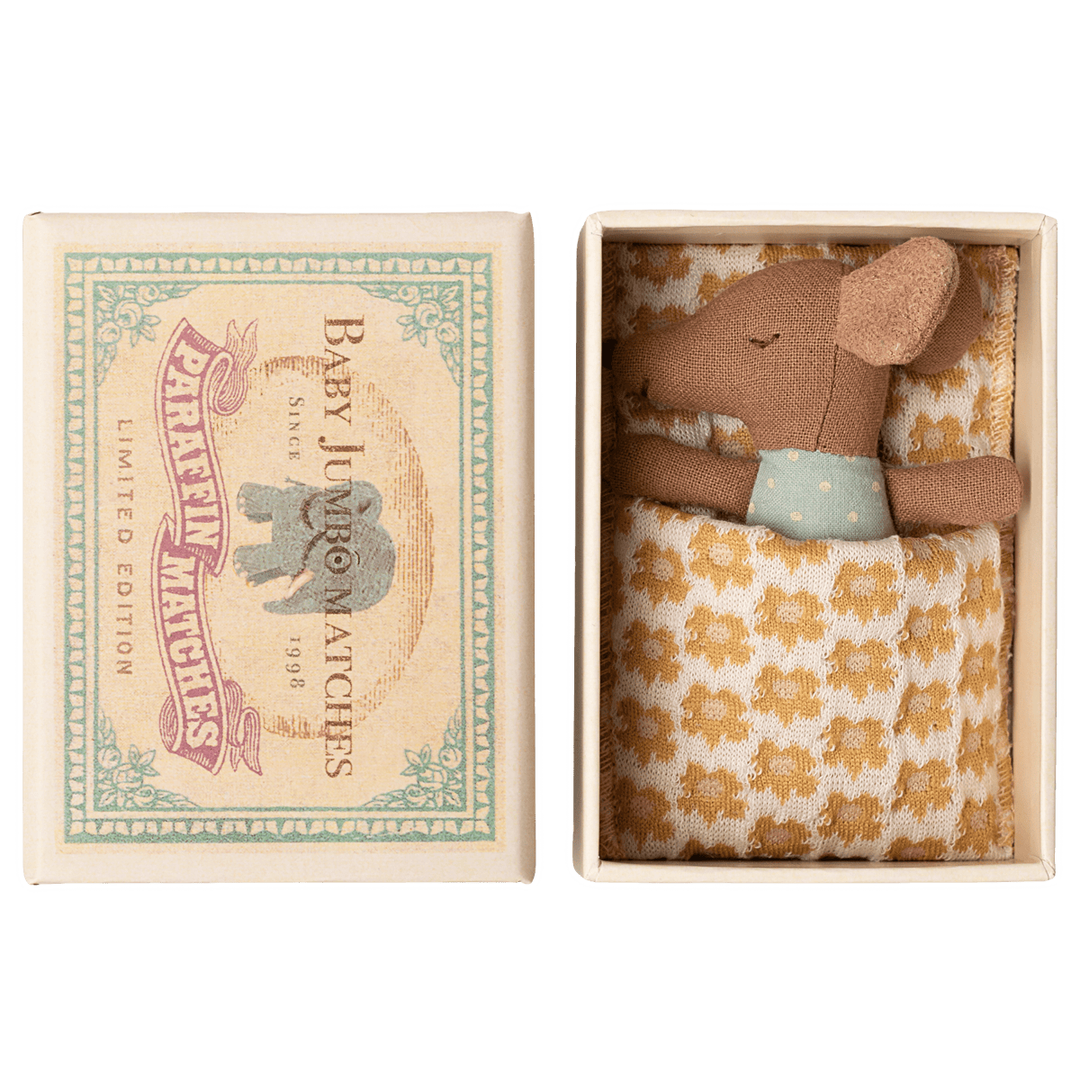 Maileg Sleepy Wakey Baby Mouse In Matchbox 2026- Blue