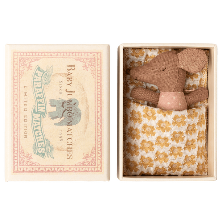 Maileg Sleepy Wakey Baby Mouse In Matchbox 2026- Rose Mice Maileg