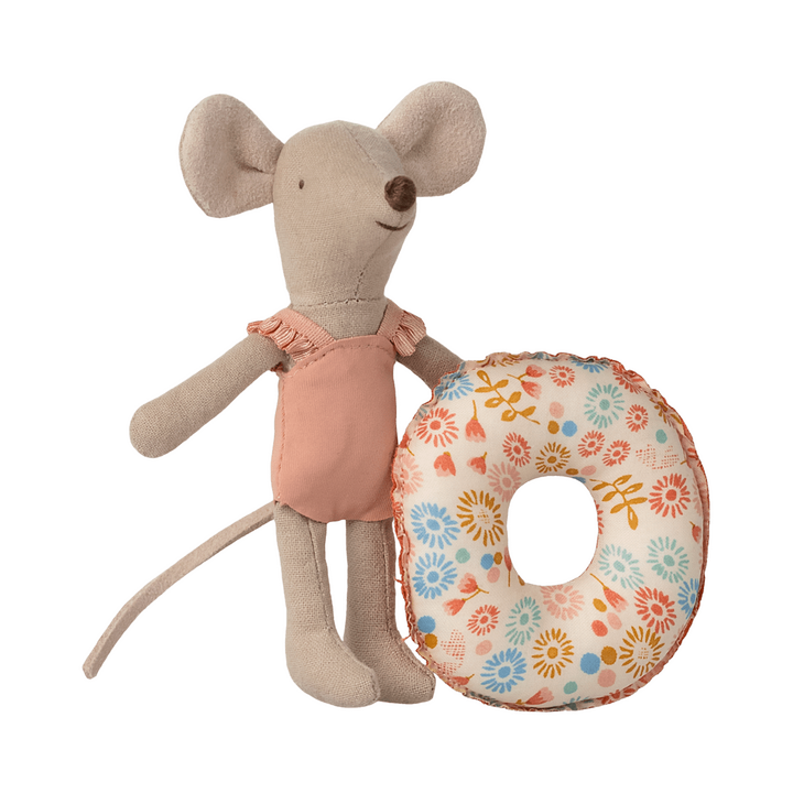 Maileg Beach mouse with float, Little sister - Flower Mice Maileg