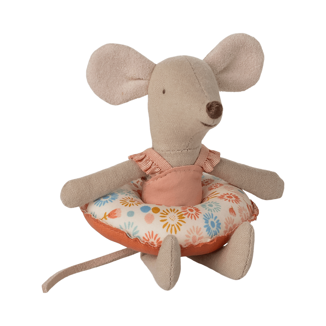 Maileg Beach mouse with float, Little sister - Flower Mice Maileg