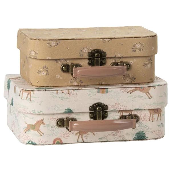 Maileg Suitcases With Fabric, 2 piece set - Unicorn Suitcase Maileg