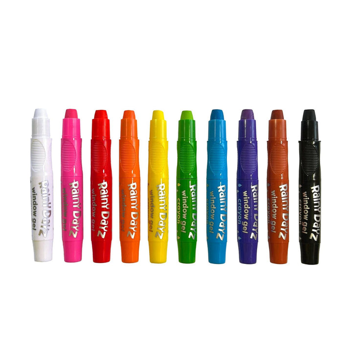 Ooly Rainy Dayz Window Gel Crayons - Set of 10 Crayons Ooly