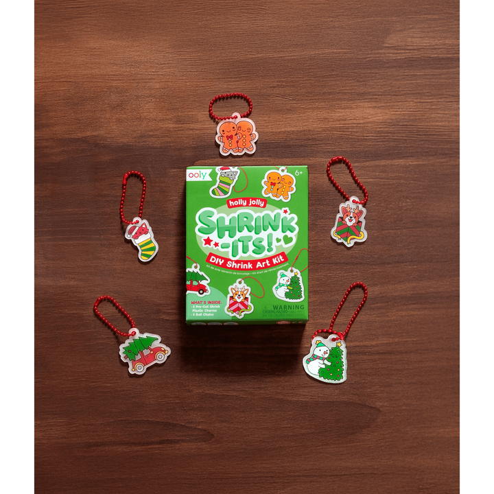 Ooly Mini Shrink-Its! DIY Shrink Art Kit - Holly Jolly Art Kit Ooly