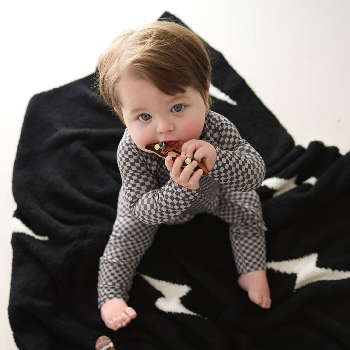 Forever French Baby Bamboo Zip Pajamas | Street Micro Check Pajamas &amp; Footies Forever French Baby
