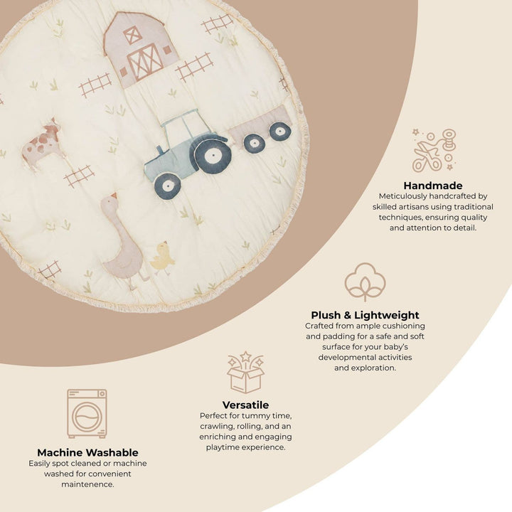 Crane Baby Charlie Farmhouse Quilted Play Mat Baby Toys & Play Mats Crane Baby